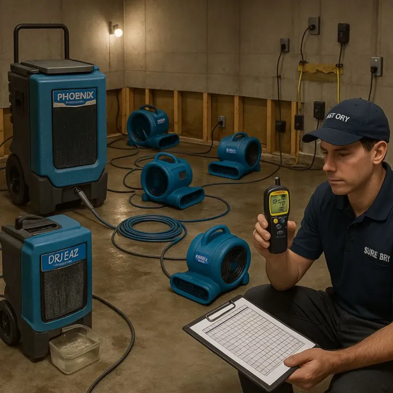 Structural Drying and Dehumidification process in Bensley, VA